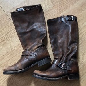 Frye Distressed Riding Boots